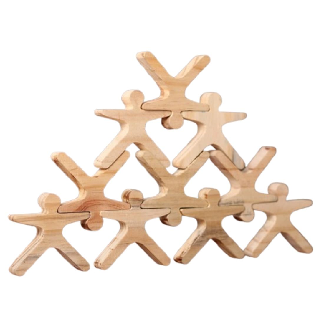 Wooden Human Stacker - Balancing toy- Acrobots Open Ended Toys -16 pieces (Half Set)