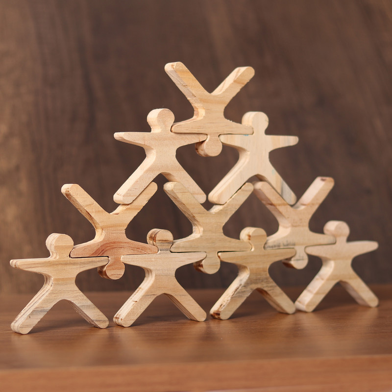 Wooden Human Stacker - Balancing toy- Acrobots Open Ended Toys -32 pieces (Full  Set)