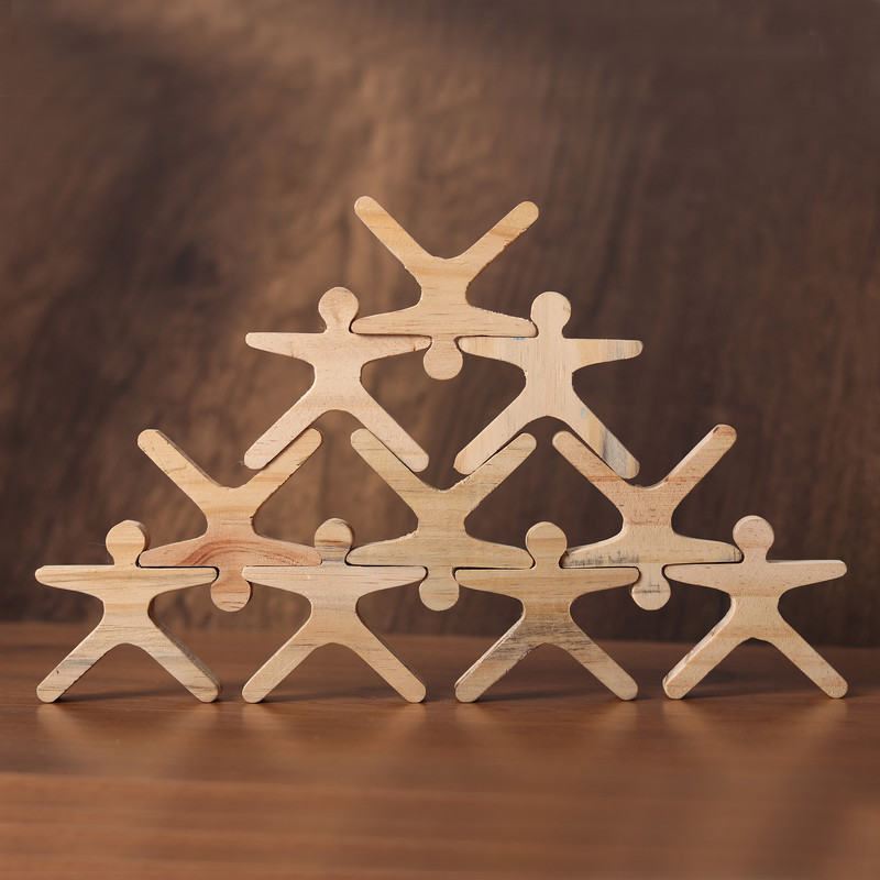 Wooden Human Stacker - Balancing toy- Acrobots Open Ended Toys -100 pieces (Maga Set)