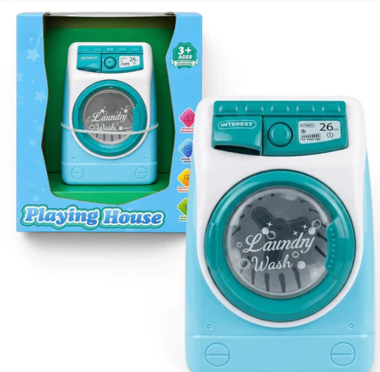 iLearnNGrow Pretend Play Washing Machine Toy for Kids | Light, Sound & Rotating Drum Effects | Interactive Household Appliance Role Play Toy for Boys & Girls 3+ Years