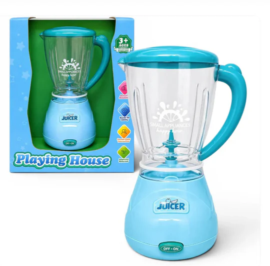 iLearnNGrow Pretend Play Juicer Mixer Toy for Kids | Rotating Blade with Sound Effects | Kitchen Appliance Role Play Toy for Boys & Girls 3+ Years