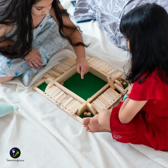 iLearnNGrow Shut The Box - Classic Wooden Shut the Box Dice Game