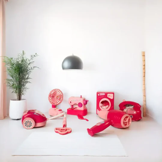 ilearnngrow 8 pcs Family Suits Battery Operated Household Appliances Play Set - Light & Sound Toy