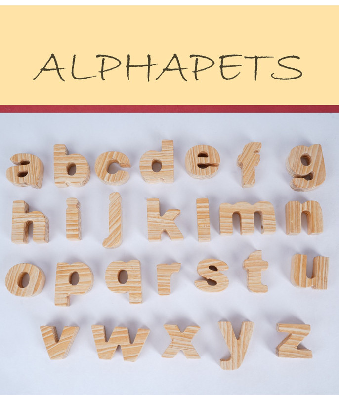 Wooden Educational & Learning, PreSchool - Alphabets (Lowercase)(Jumbo)(26 Pieces)