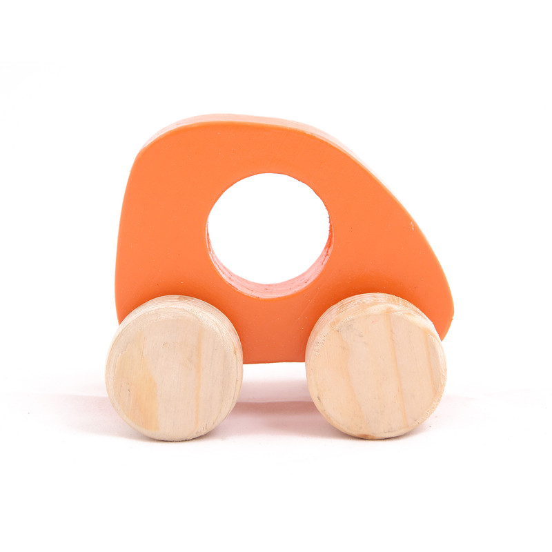 Wooden Push Toy Orange Nano Car for Kids - Small Size(1 pcs)- Development Toy