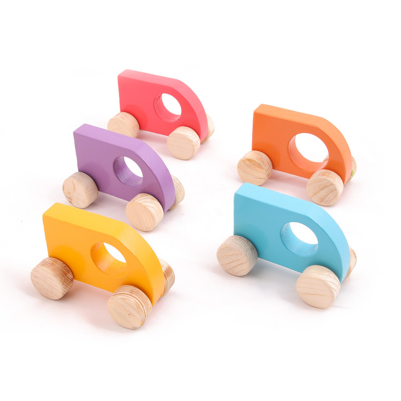 Wooden Push & Pull Toy  Mini Sumo Car's set for Kids - Small Size  (5pcs)- Development Toy, Indoor & Outdoor Toy