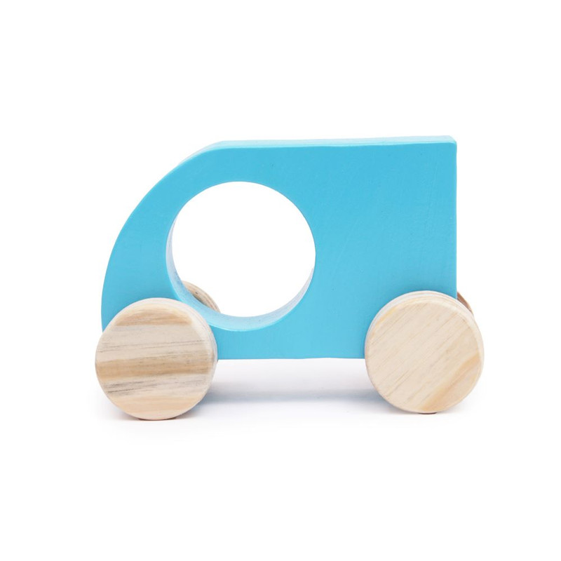 Wooden Push & Pull Toy Sky Blue Mini Sumo Car for Kids - Small Size  (1 pcs)-  Development Toy, Indoor & Outdoor Toy