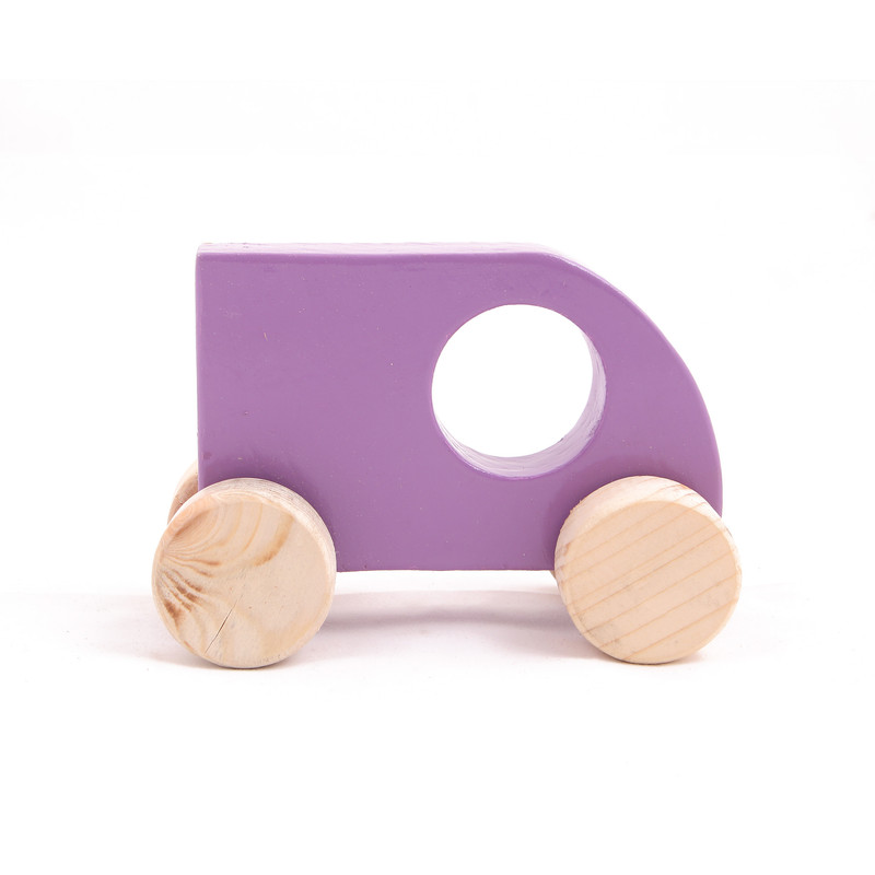 Wooden Push & Pull Toy Violet Mini Sumo Car for Kids - Small Size  (1 pcs)-  Development Toy, Indoor & Outdoor Toy