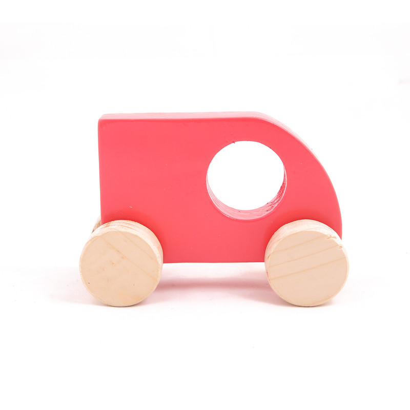 Wooden Push & pull Toy  Pink Mini Sumo  Car for Kids - Small Size  (1 pcs)-  Development Toy, Indoor & Outdoor Toy