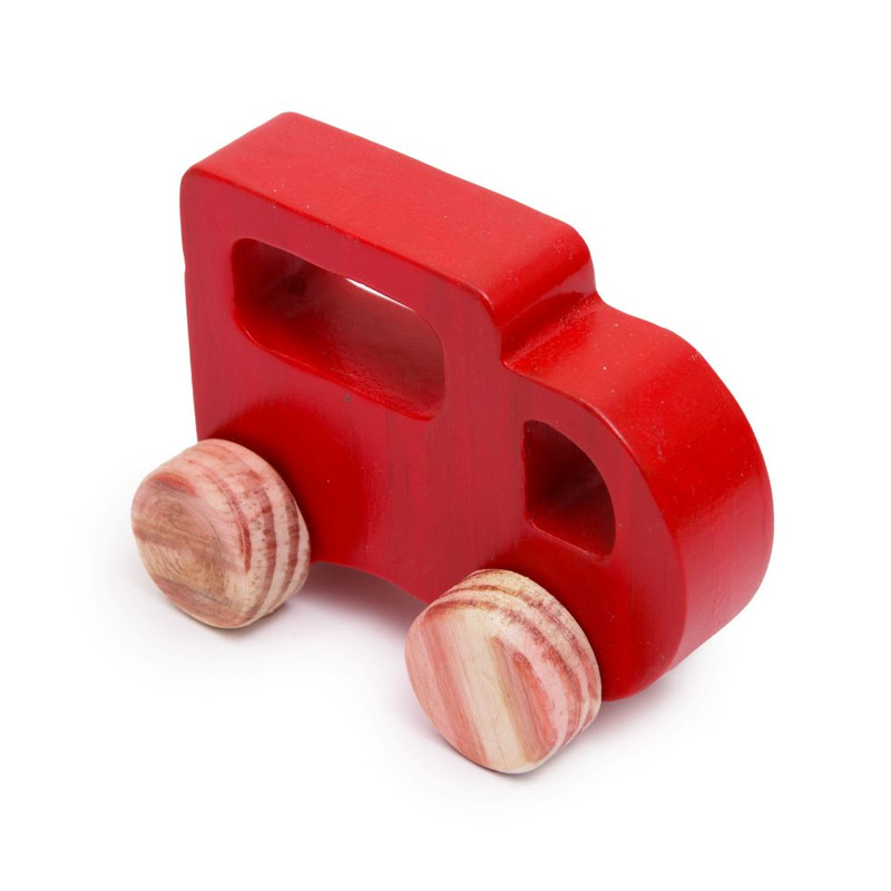 Wooden Push & Pull Emergency Toy Vehicle  - Milk Van (Small Size)(Piece 1 )- Development Toy, Indoor & Outdoor Toy
