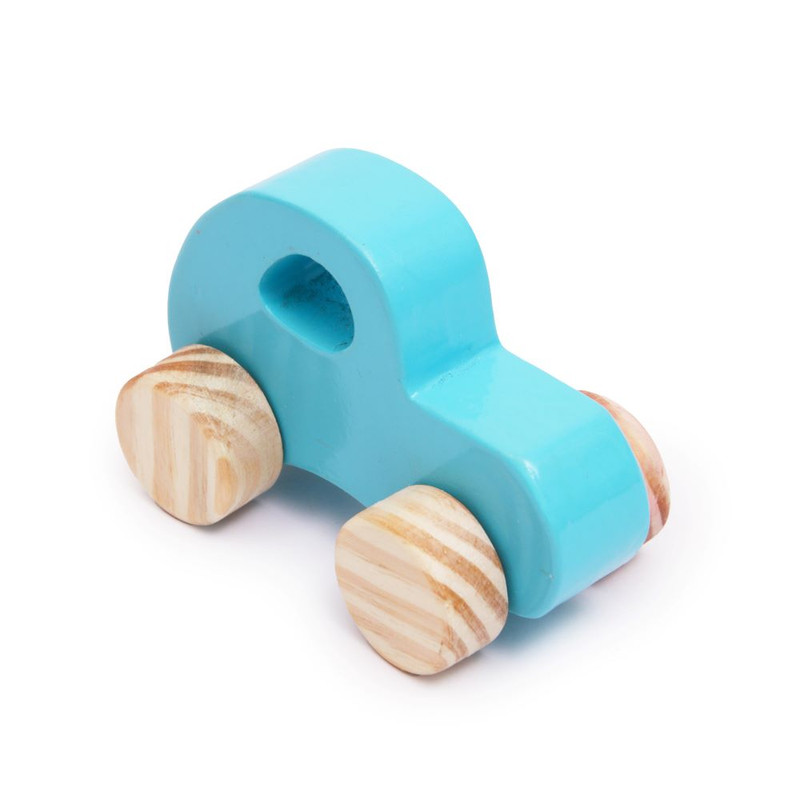 Wooden Push & Pull Emergency Toy Vehicle  -Police Car (Small Size)(Piece 1 )- Development Toy, Indoor & Outdoor Toy
