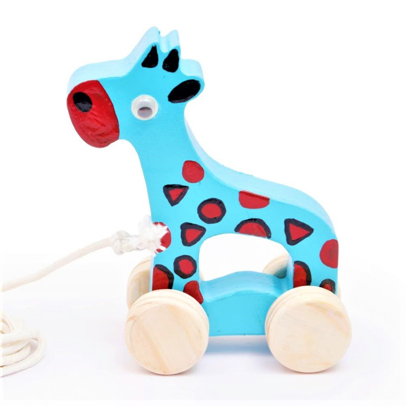 Wooden Push toy & Pull Along Toy - Giraffie (1 pcs)