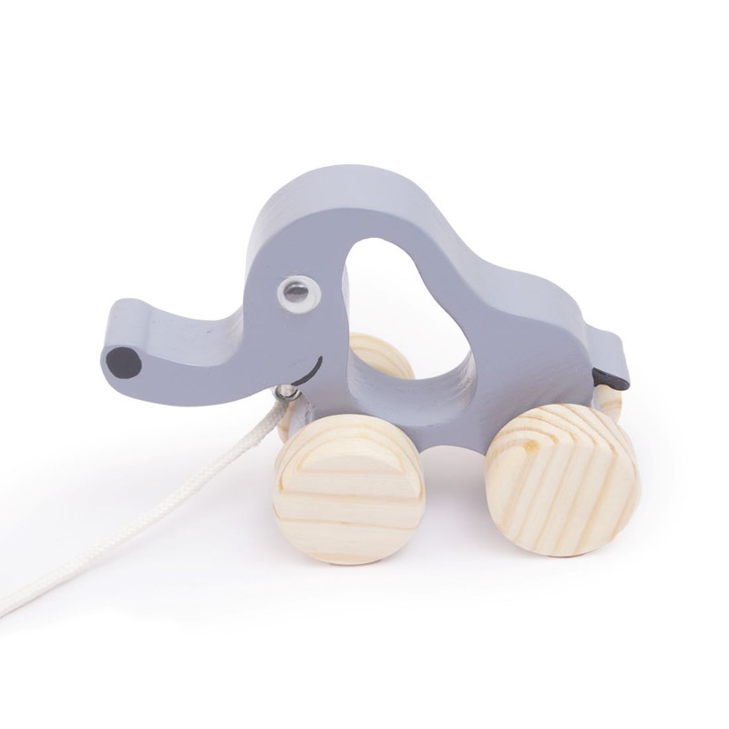Wooden Push toy & Pull Along Toy - Elephant (1 pcs)
