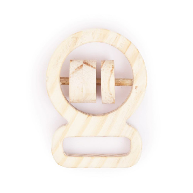 Wooden Handmade Sensory Stimulating - Grasping Rattle For Born Babies (1 Piece)