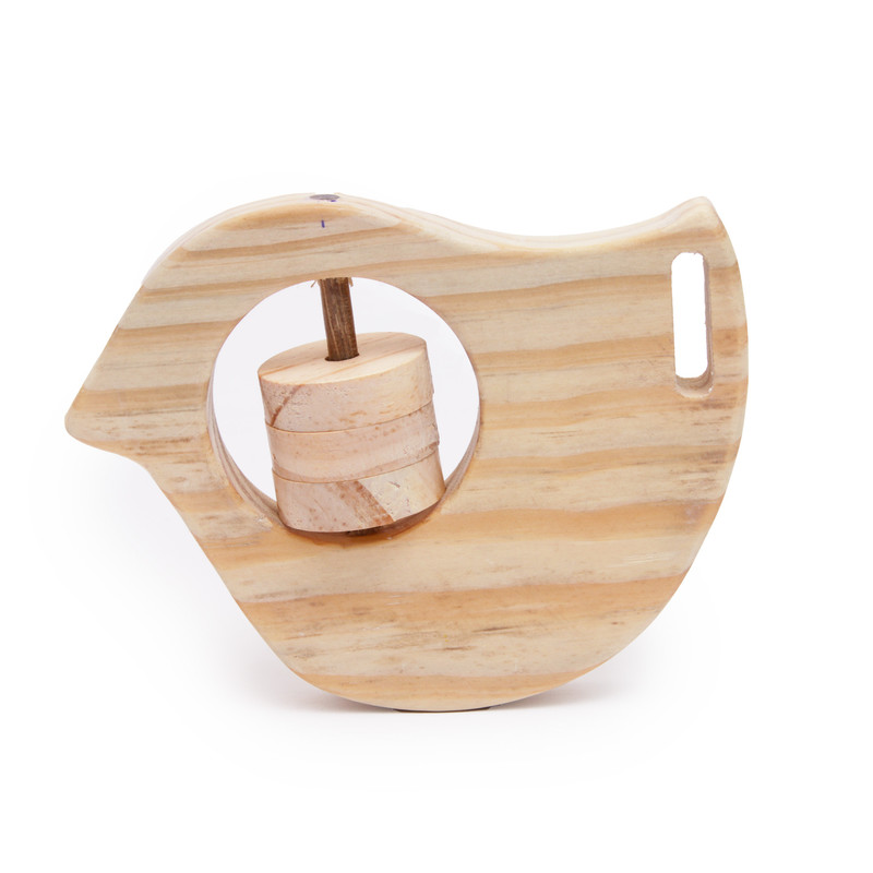 Wooden Handmade Sensory Stimulating - Rocking Potato Bird Rattle For Born Bebies (1 Piece)