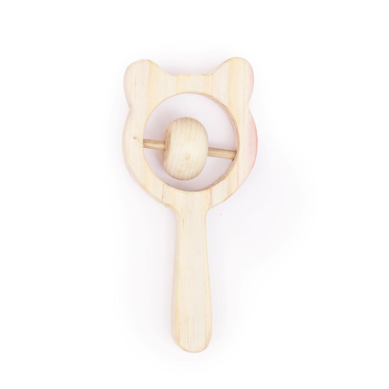 Wooden Handmade Sensory Stimulating - Bear Rattle For Bron Babies (1 Piece)