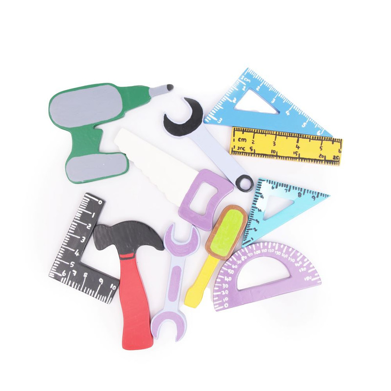 Wooden Carpenter Tool set (11 Pieces) - Pretend Play Portable Construction Tools Kit Toys for Kids