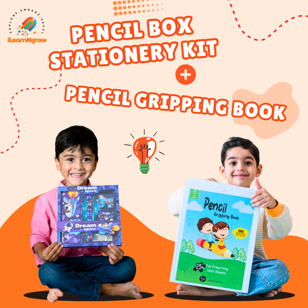 ilearnngrow Pencil Box stationery kit + Pencil Gripping Box Combo Set