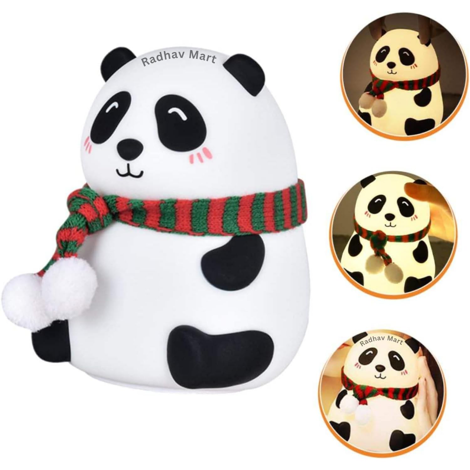 Toylura Cute Panda Silicone Night Light for Kids Bedroom