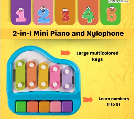 Toylura Rainbow Xylophone Musical Instrument Toy for Children