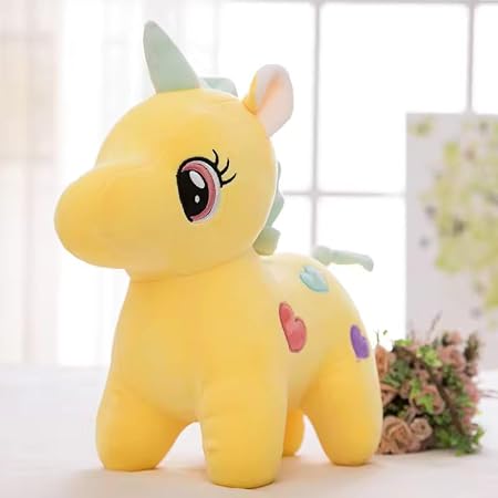 Toyfinity Enchanting Yellow Plush Unicorn Soft Toy: A Magical Soft Toys for Kids Companion for Imaginative Play and Cuddly Comfort Unicorn Pouch