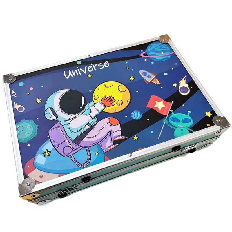 Toyfinity Astronaut Design 145-Piece Art Colors Set for Kids for Kids | Deluxe Studio Drawing and Painting Kit Toys for Kids Great Gift for Boys, Girls, Children, Teens, and Artists