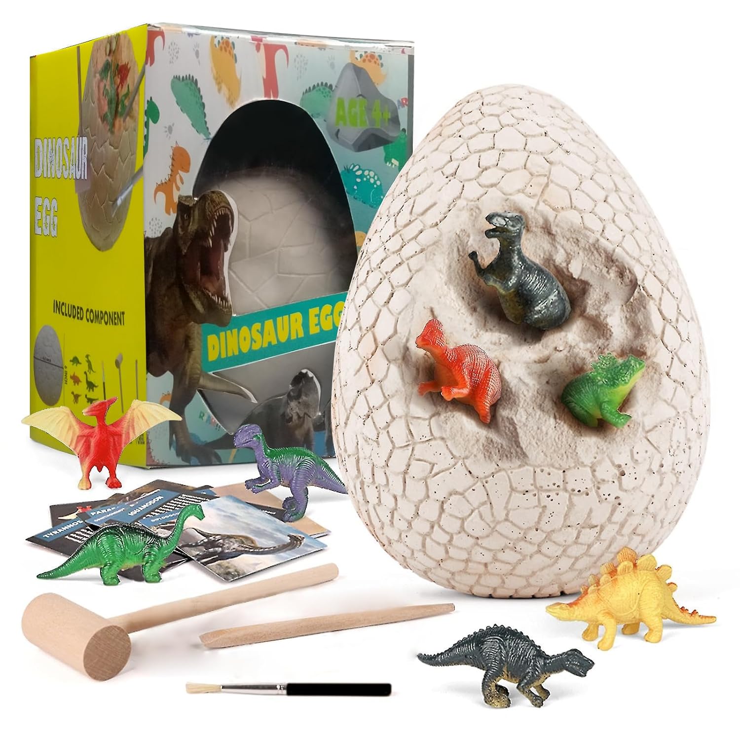 Toyfinity Dino Egg Dig Kit: Educational Science Activities for Kids 3-12 Years - 1 Jumbo Egg with 6 Surprise Dinosaurs | STEM Toy Gift for Boys and Girls